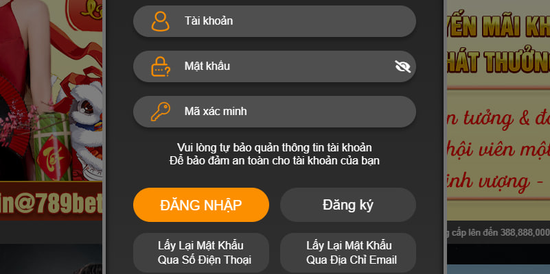 Lưu ý khi đăng nhập 789bet